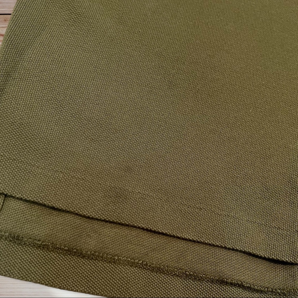 Vintage Olive Green Polo Ralph Lauren Polo Shirt Striped Collar - Picture 4 of 4